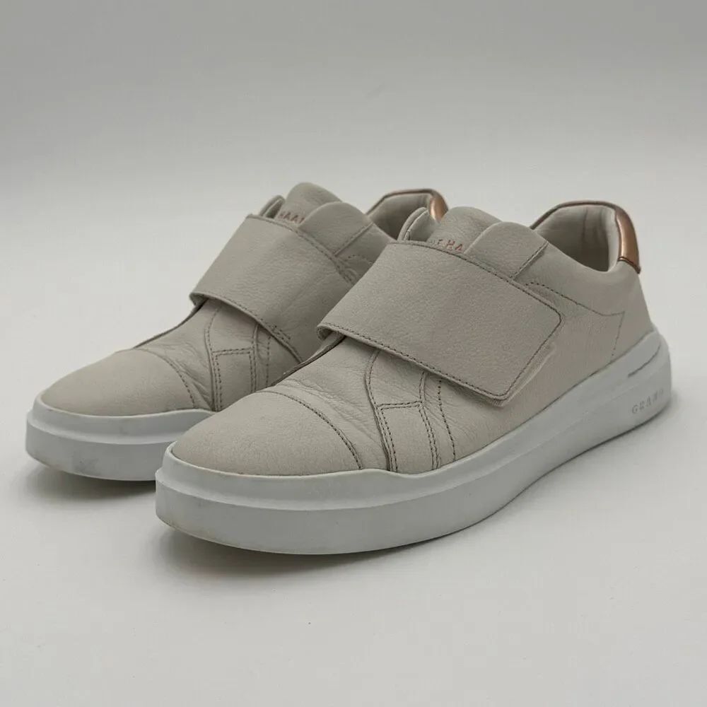 Cole Haan GrandPro Rally Hook & Loop Sneakers in Optic White and Rose Gold - US